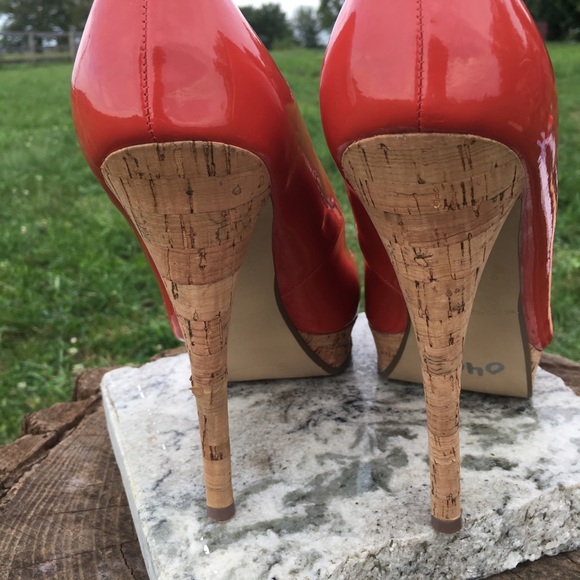 Guess Platform Pumps 9.5 Orange and Bamboo - Picture 6 of 8